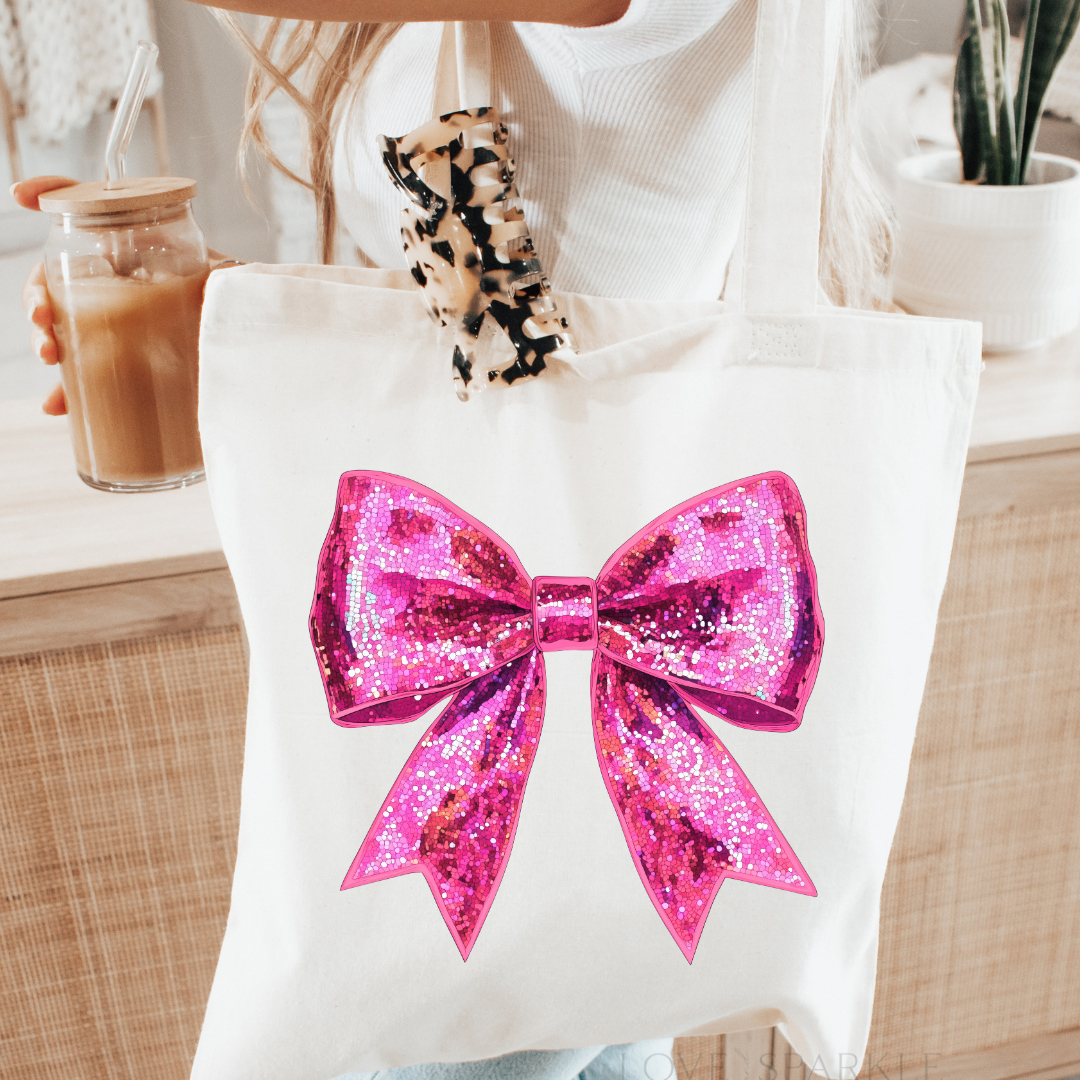 Sequin Bow Tote Bag