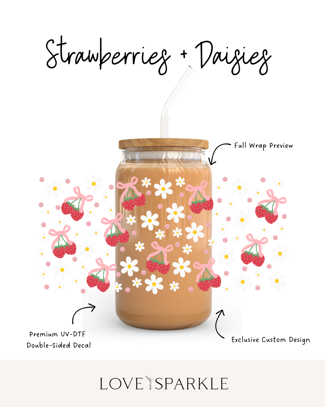 Strawberries + Daisies Cup