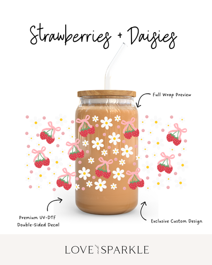 Strawberries + Daisies Cup
