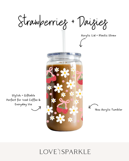 Strawberries + Daisies Cup