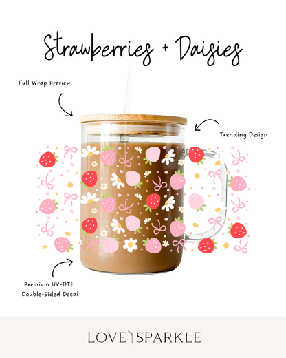 Strawberries + Daisies Cup