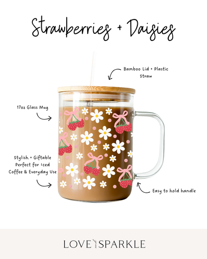 Strawberries + Daisies Cup