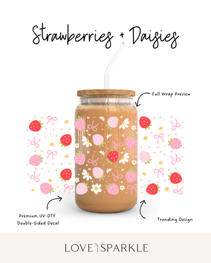 Strawberries + Daisies Cup