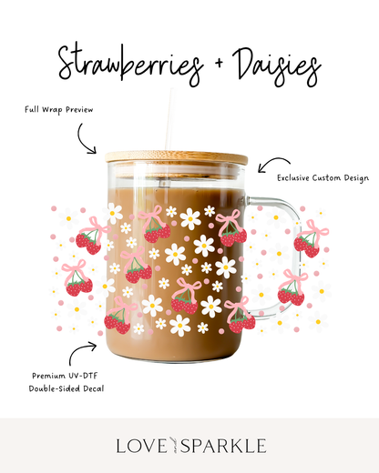Strawberries + Daisies Cup