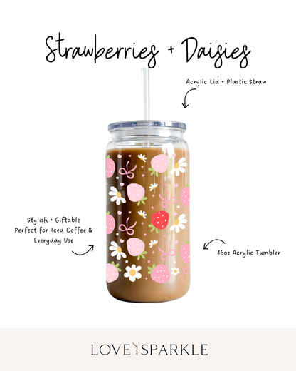 Strawberries + Daisies Cup